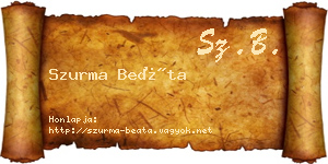 Szurma Beáta névjegykártya