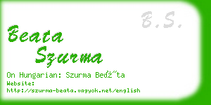 beata szurma business card